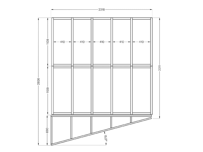 Wooden Shed, Bertilo Concept, 2.34x2.97x2.27 m, 7m², Anthracite