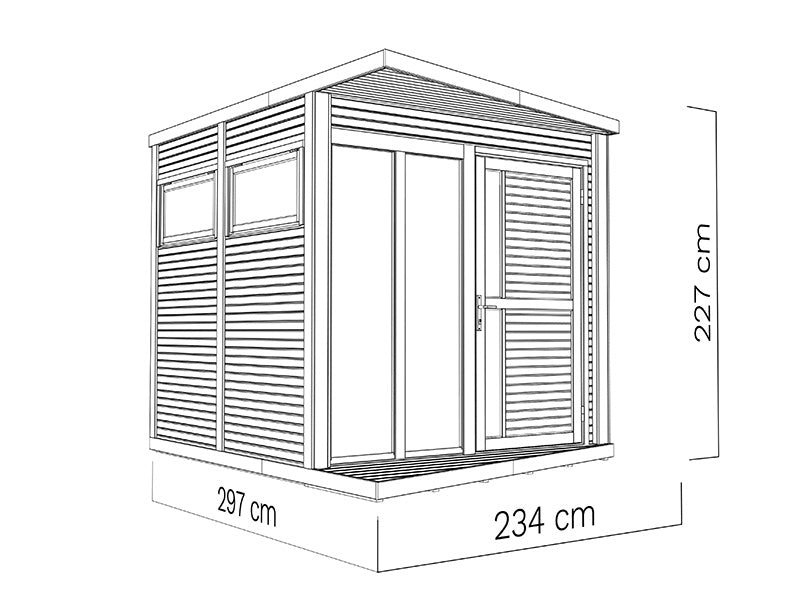 Wooden cabin, Bertilo Concept, 2.34x2.97x2.27 m, Anthracite