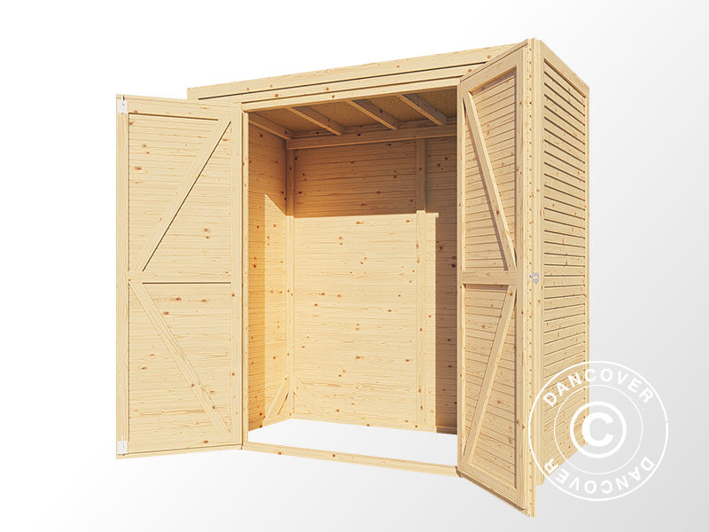 Wooden shed, Bertilo Cubico 1, 2.07x1.03x2.08 m, 2,1m², Natural