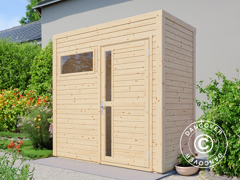 Wooden shed, Bertilo Cubus 1, 2.34x1.15x2.32 m, 2,7m², Natural