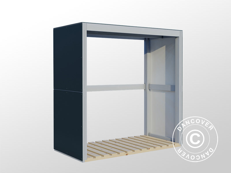 Vedskjul, Bertilo HPL 2, 1,51x0,75x1,54m, 1,13m², Antrasitt/Hvit BARE 4 STK. IGJEN