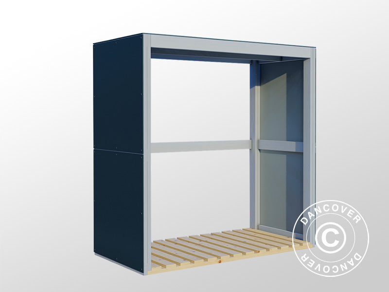 Vedskjul, Bertilo HPL 2, 1,51x0,75x1,54m, 1,13m², Antrasitt/Hvit BARE 5 STK. IGJEN