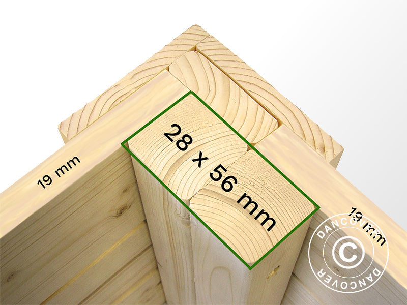 Wooden cabin, Bertilo Melrose, 2.02x2.07x2.15 m, Natural