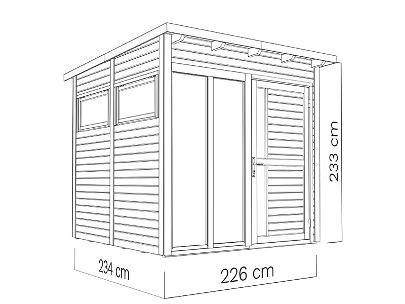 Wooden cabin, Bertilo Pentus 2O, 2.26x2.34x2.33 m, Natural