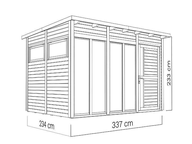 Wooden cabin, Bertilo Pentus 3O, 3.37x2.34x2.33 m, Grey