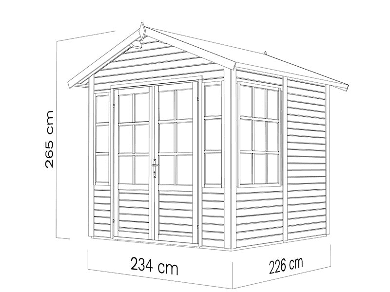 Wooden cabin, Bertilo Teahouse, 2.34x2.26x2.65 m, Natural
