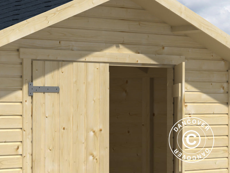 Redskapsbod i tre Lojo i tre, 3x3,64x2,57m, 10,8m², Naturlig