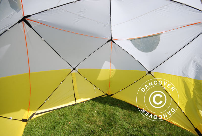 Arbeidstelt, FleXshelter PRO+, 1,8x1,8x2m, PVC, Flammehemmende, Gul/Hvit