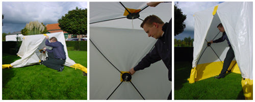 Arbeidstelt, FleXshelter PRO, Type 5S, 3,5x3,5x2,15m, Hvit/gul