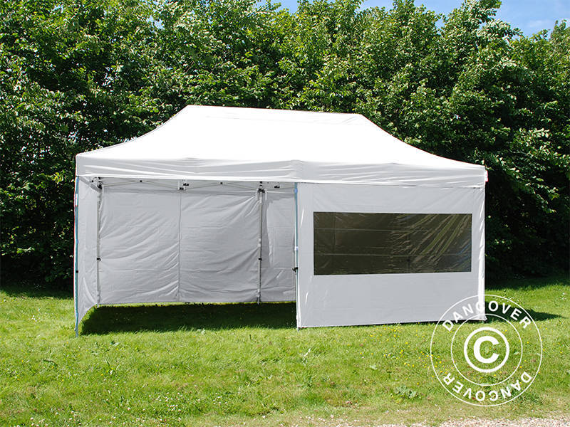 Quick-up telt FleXtents PRO Steel 3x6m Hvit, inkl. 6 sider