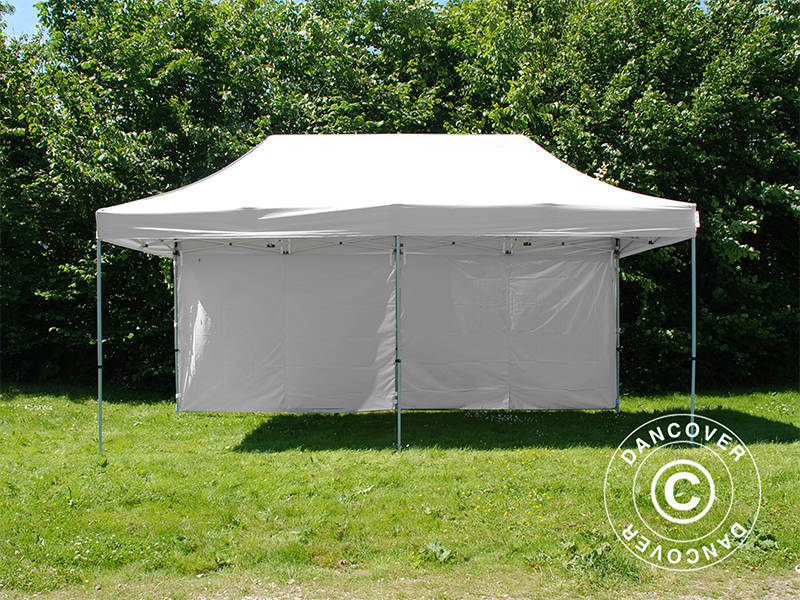 Quick-up telt FleXtents PRO Steel 3x6m Hvit, inkl. 6 sider