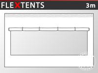 Sidevegg m/panoramavindu for FleXtents, 3m, Hvit