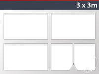 Sidevegg Sett for Quick-up telt FleXtents 3x3m, Hvit