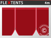 Sidevegg m/glidelås til FleXtents, 4m, Rød