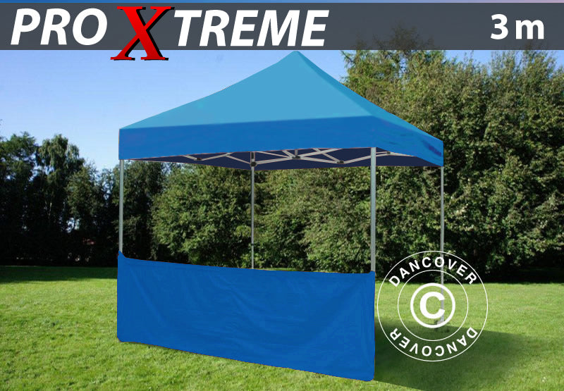 Halv sidevegg for FleXtents PRO Xtreme, 3m, Blå