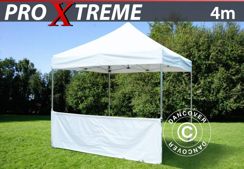 Halv sidevegg for FleXtents PRO Xtreme, 4m, Hvit