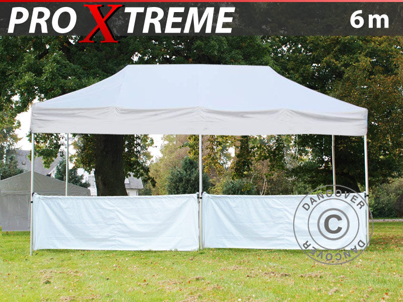 Halv sidevegg for FleXtents PRO Xtreme, 6m, Hvit