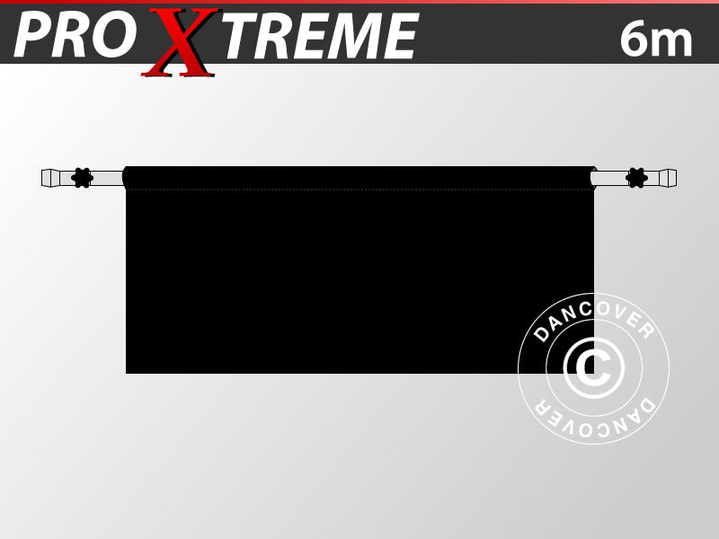 Halv sidevegg for FleXtents PRO Xtreme, 6m, Svart