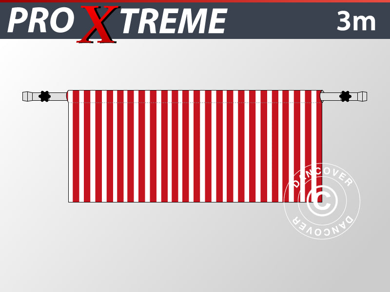Halv sidevegg for FleXtents PRO Xtreme, 3m, Stripet