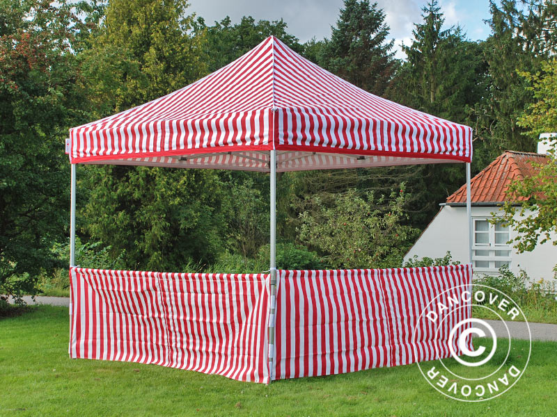 Halv sidevegg for FleXtents PRO Xtreme, 4m, Stripet