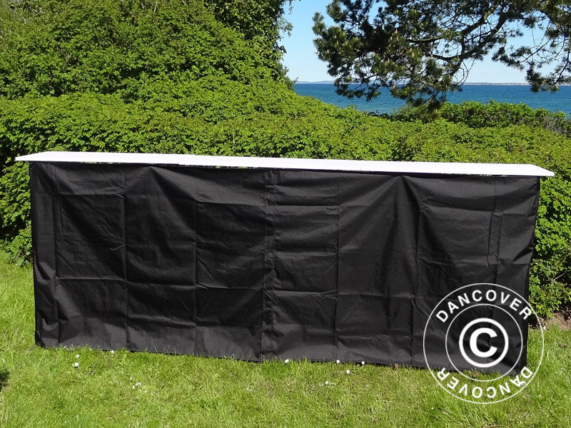 Sidepanel for FleXtents PRO klappbord, 3m, Svart