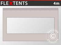 Sidevegg m/panoramavindu for FleXtents, 4m, Latte