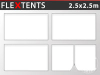 Sidevegg Sett for Quick-up telt FleXtents PRO 2,5x2,5m, Hvit