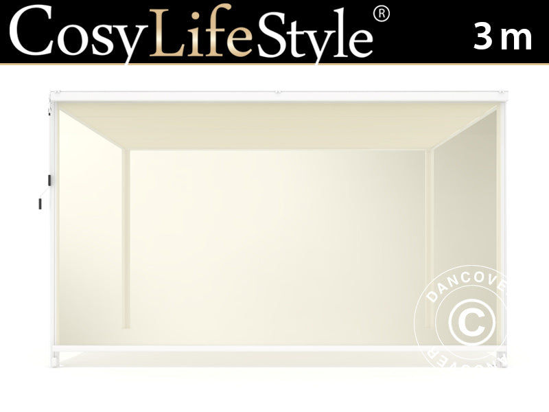 Sideveggskjerm til pergola paviljongen San Fernando, 3m,  Beige