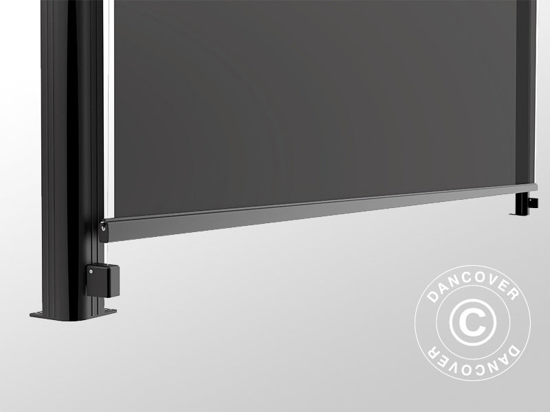 Sideveggskjerm til terrassetak Santa Ynez, 4m, Mørkegrå