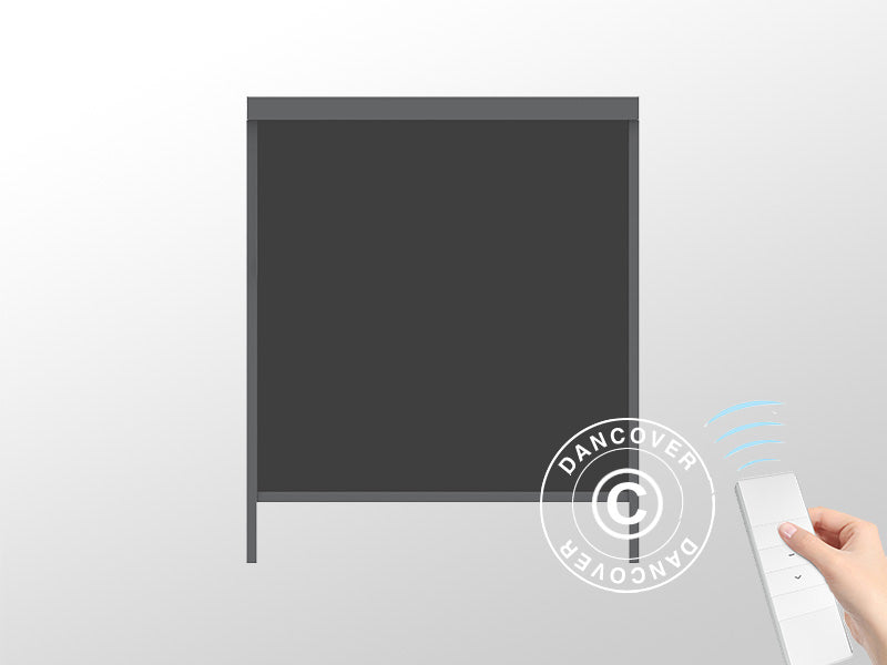 Elektrisk sideveggskjerm til bioklimatisk pergolapaviljong San Pablo, 4m, svart