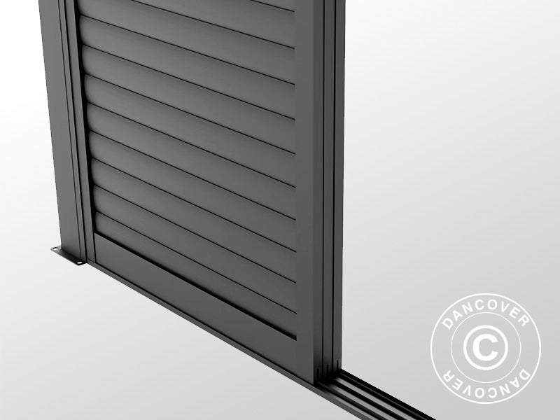 Skyved&oslash;rer med lameller til pergola paviljong San Pablo 3m, 0,92x2,18m, Svart