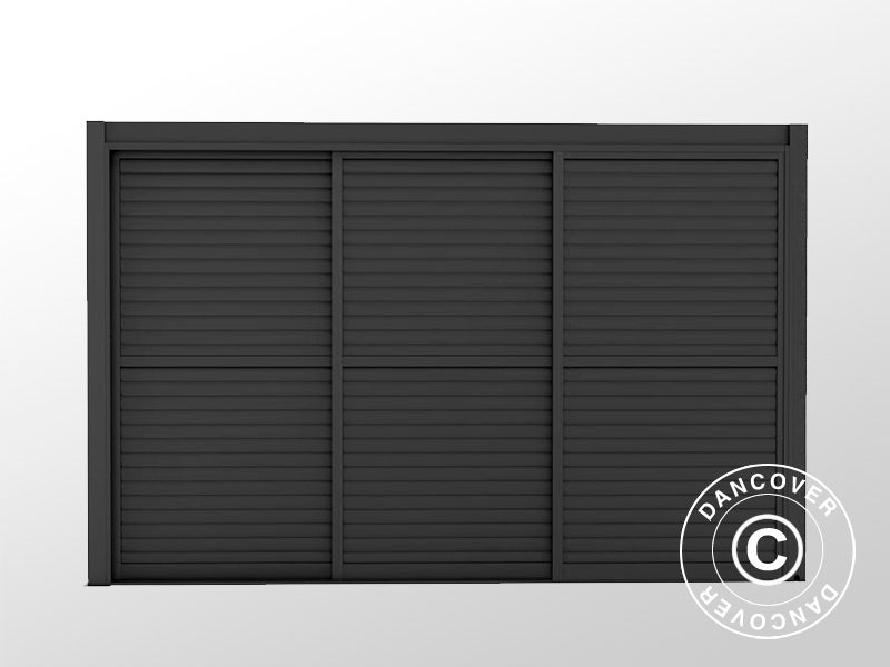 Sliding LouverWall Set 4m f/Pergola SanPablo Black