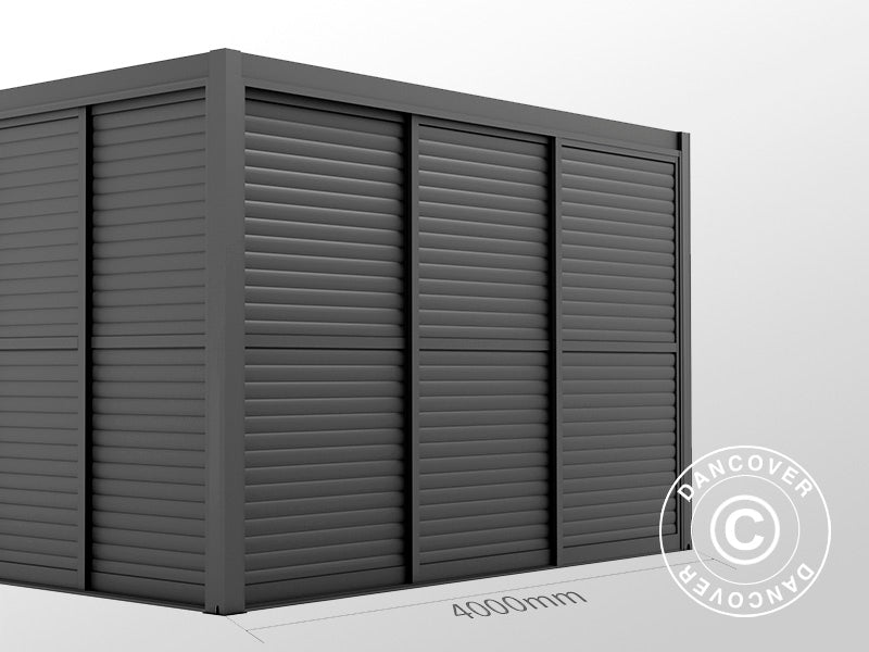 Lamellskyved&oslash;rsett til pergolapaviljong San Pablo 4m, 1,25x2,18m, Svart