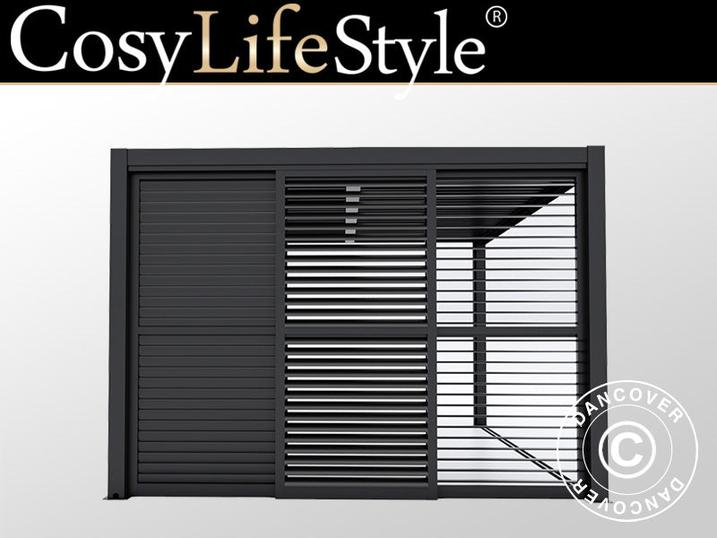 Lamellskyved&oslash;rsett til pergolapaviljong San Pablo 4m, 1,25x2,18m, Svart