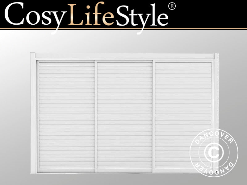 Lamellskyved&oslash;rsett til pergolapaviljong San Pablo 4m, 1,25x2,18m, Hvit