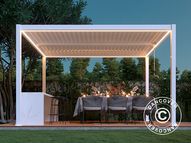 LED lyslist til San Pablo pergola 3x3m, 4 stk., Varmhvit