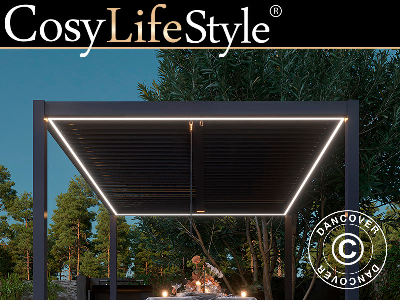 LED lyslist til San Pablo pergola 3x4m, 4 stk., Varmhvit