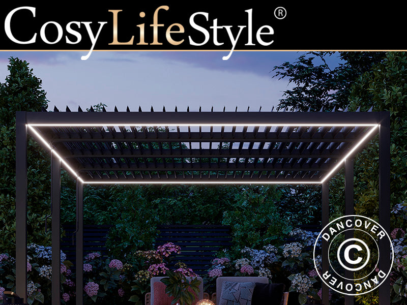 LED lyslist til San Pablo pergola 3x5,8m, 6 stk., Varmhvit
