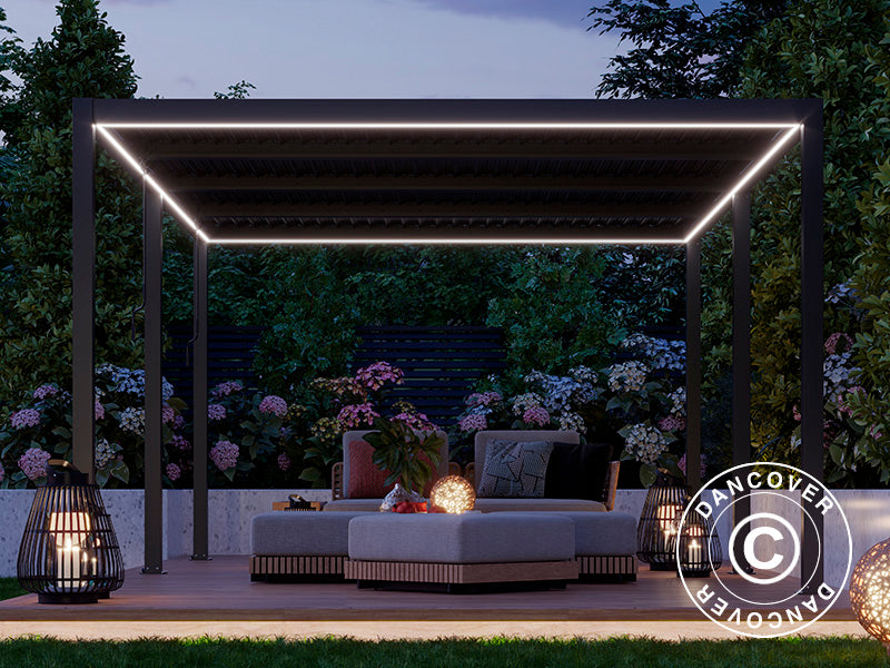 LED lyslist til San Pablo pergola 4x5,8m, 6 stk., Varmhvit