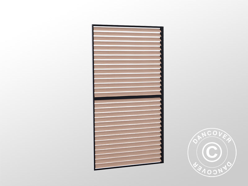 Sjalusivegg til grillpergola San Juan, 1,1x2,18m, Svart/Tre-look, 1 stk.