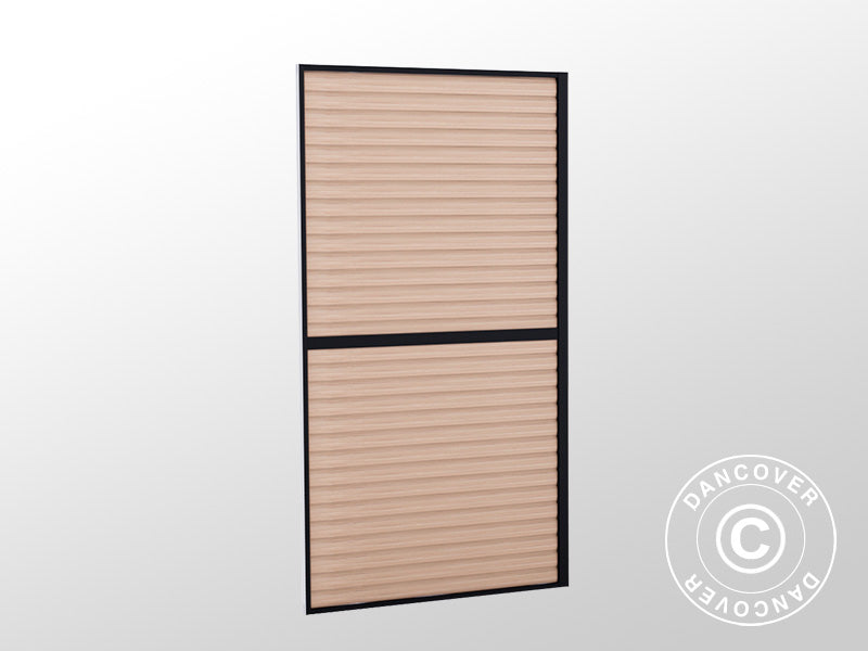 Sjalusivegg til grillpergola San Juan, 1,1x2,18m, Svart/Tre-look, 1 stk.