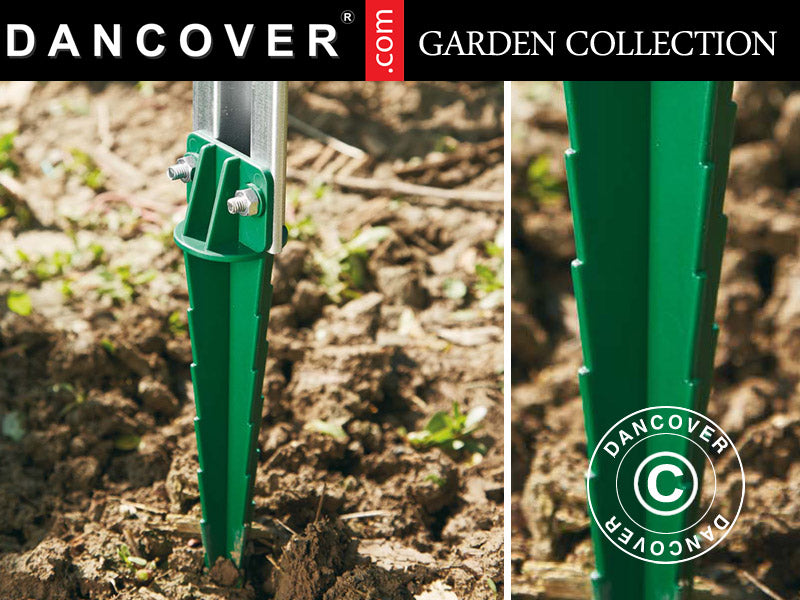 Jordspyd til polytunnel drivhus, 6 stk, Grønn