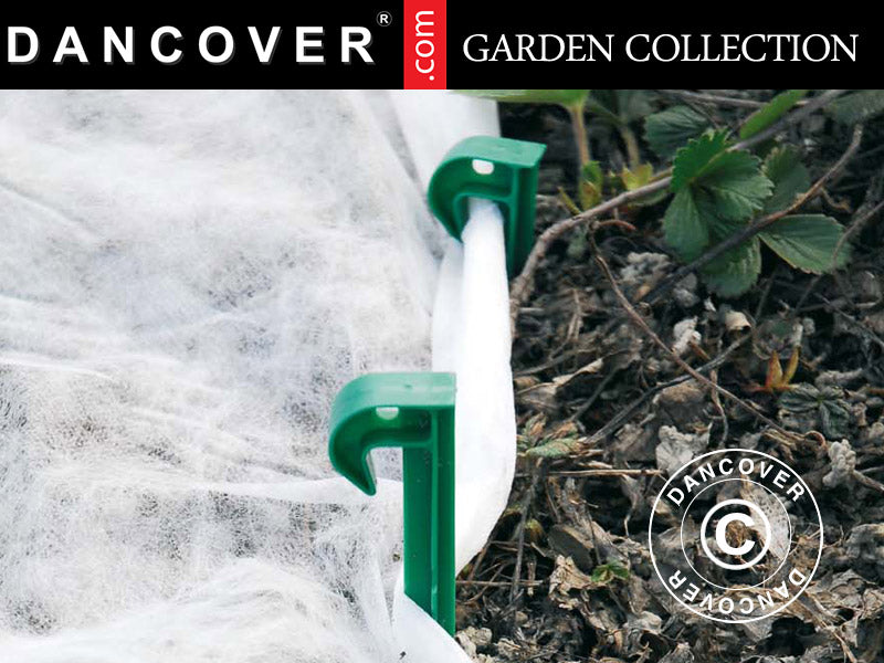 Plastplugger til feste av drivhusfolie, Ø12x15cm, 10 stk, Grønn