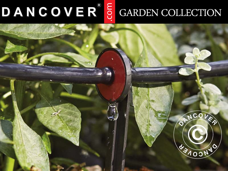 Vanningsanlegg til drivhus m/ 23m slange, Svart