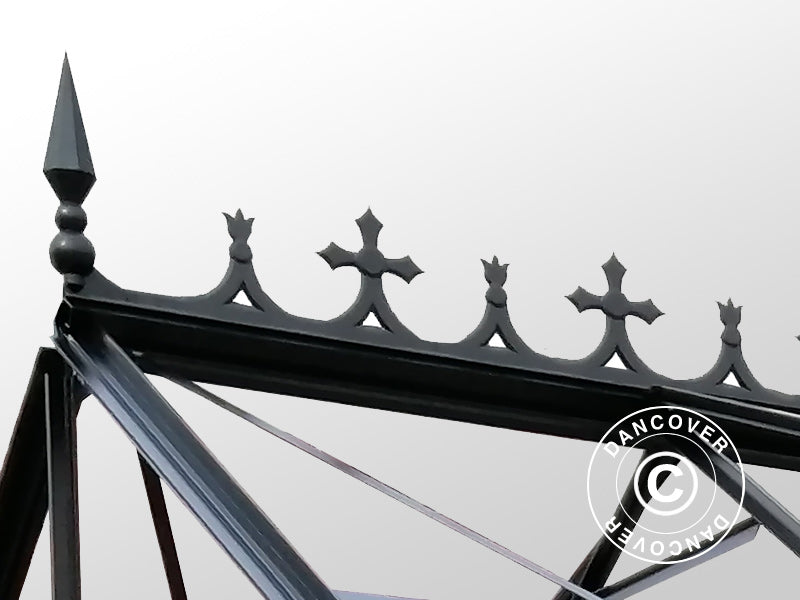 Takdekor m/spir til orangeriet 3,73x3,73x2,32m, Svart