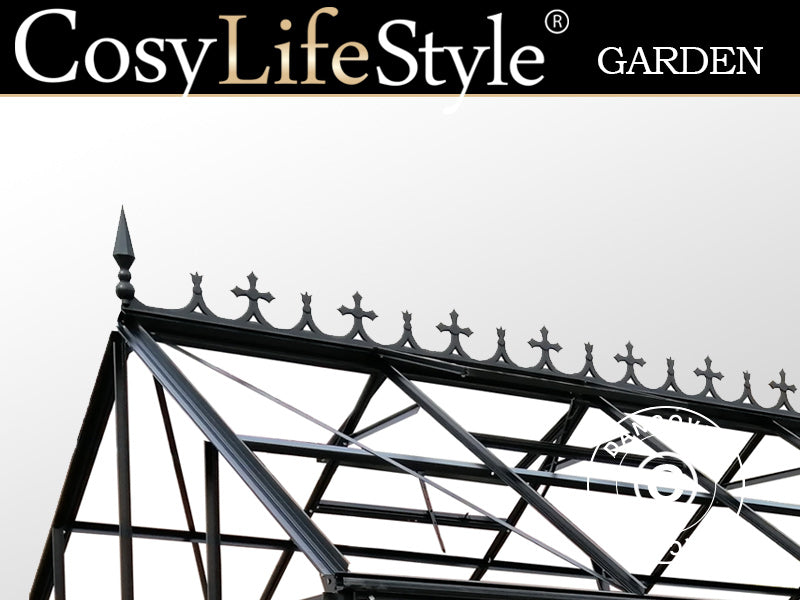 Takdekor m/spir til orangeriet 3,73x3,73x2,32m, Svart