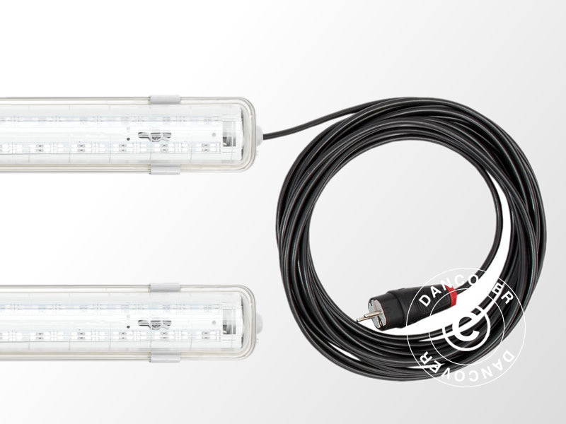 LED plantelys 0,65m, 2 lamper, Grå