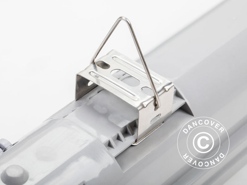 LED plantelys 1,26m, 2 lamper, Grå