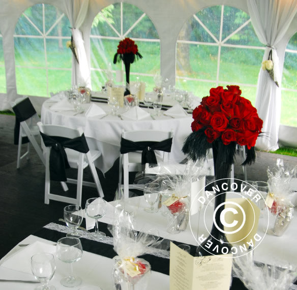 Lining og ben gardin pakke, Hvit, til 5x8m partytelt SEMI PRO Plus