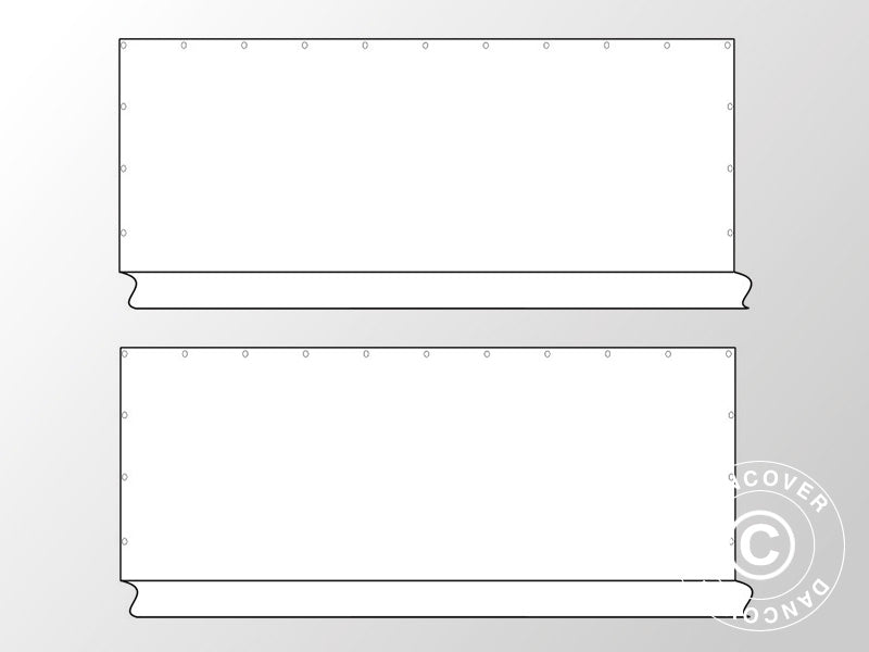 Sidevegger uten vinduer til partytelt PLUS 8m, 2 stk, hvit